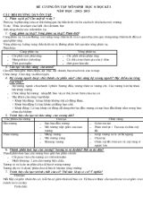 Đề cương ôn tập môn sinh học 8 học kì I năm học  2012- 2013